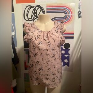 SHEIN Pink Floral Ruffle Blouse